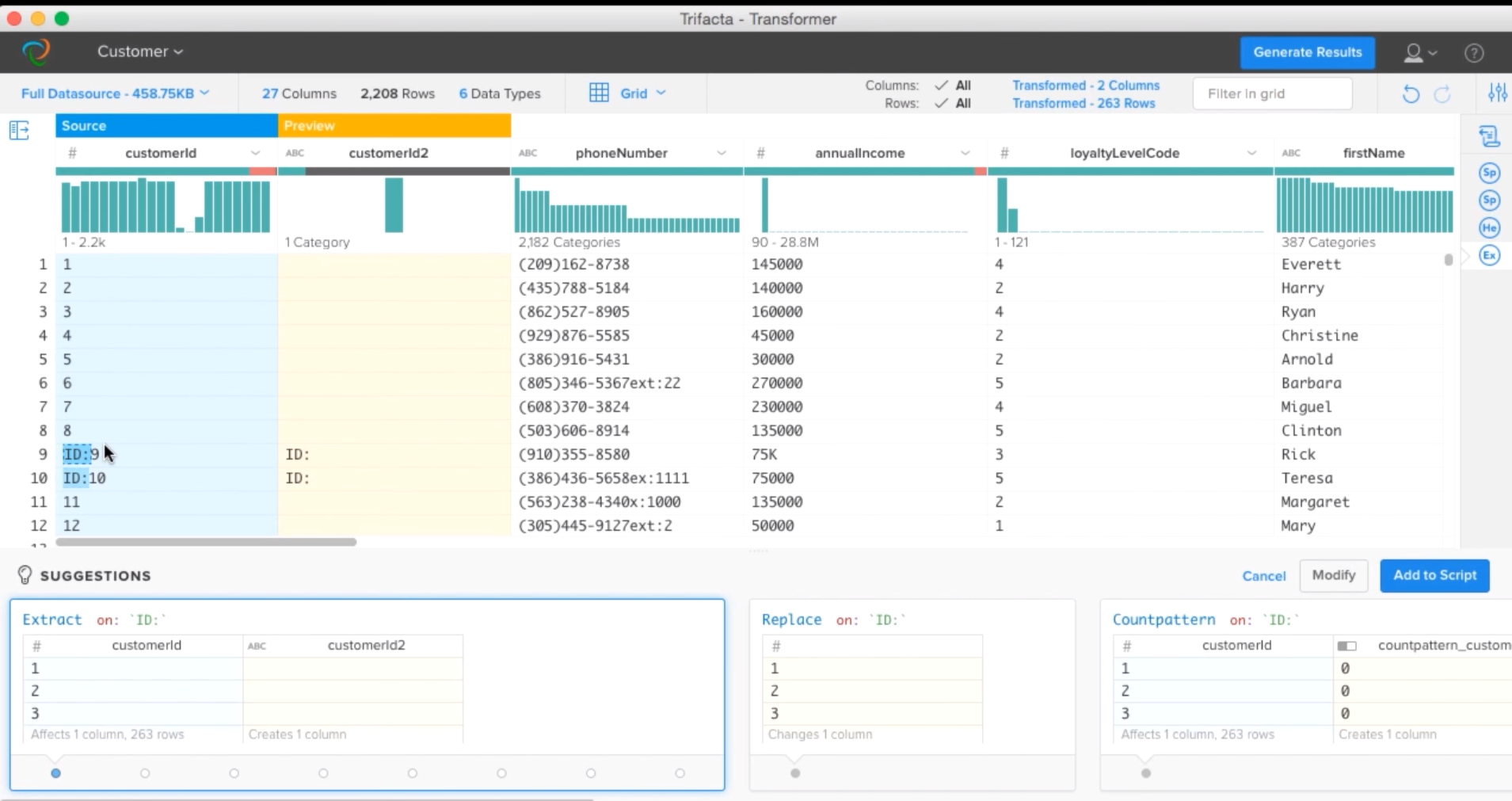 Trifacta's Wrangler software lets data analysts get their hands dirty with data transformations, eliminating the need for help from IT