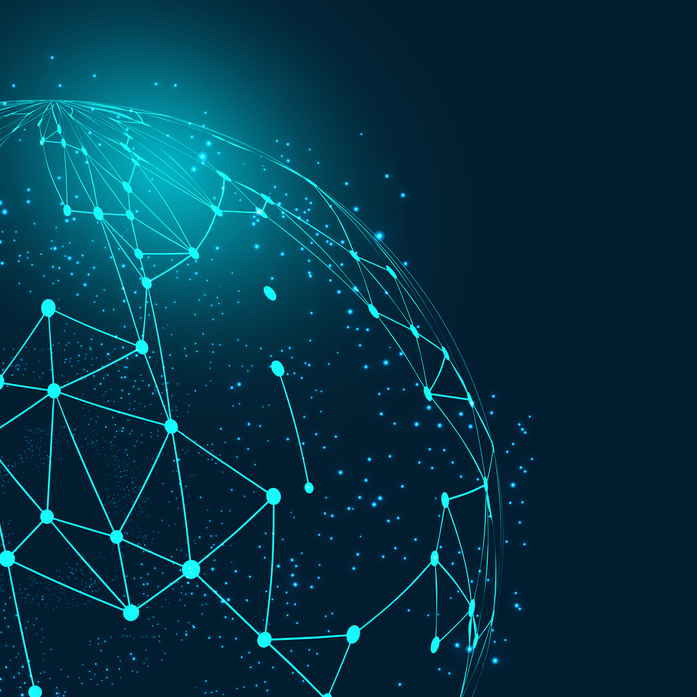 Digital connections. Visualization. Interconnected Digital Systems. Connect lines. 3d visualization open source.