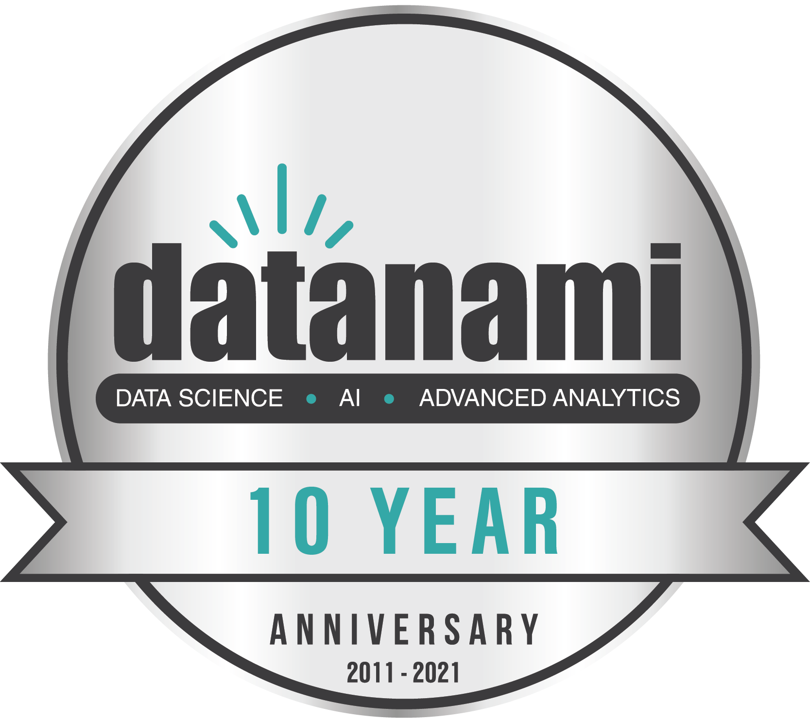 Datanami ten-year anniversary logo